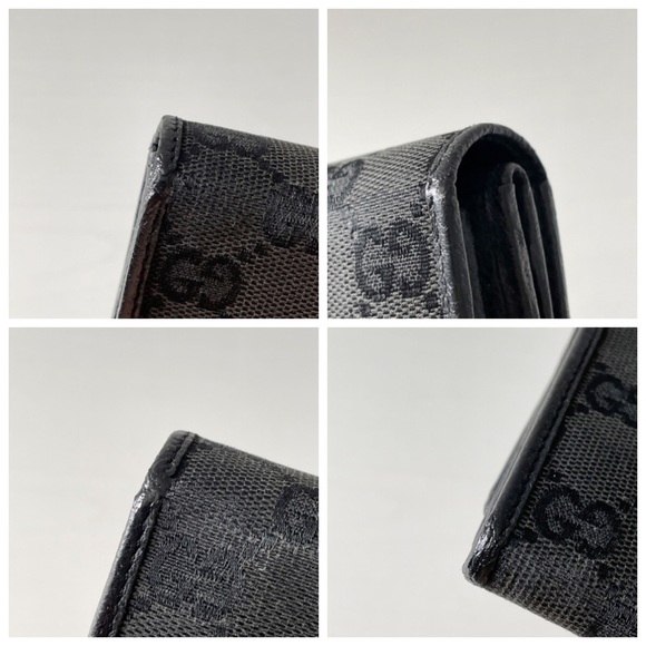 Gucci black monogram canvas and leather double snap long wallet - Picture 4 of 10